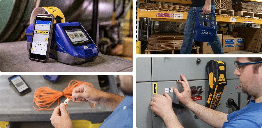 Un collage con funciones de las impresoras M610, M611 y M710.