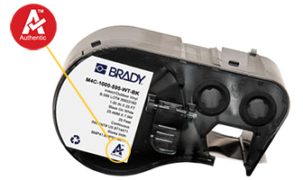 Logotipo Authentic en un cartucho para la impresora Brady M410.